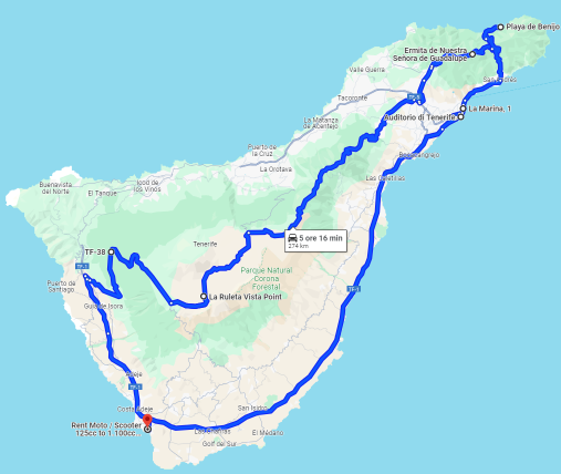 Motorcycle Routes Teide - Anaga - Santa Cruz