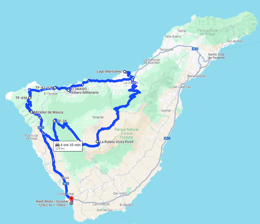 Motorcycle Routes Teide - Puerto de La Cruz - Masca