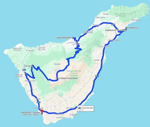 Motorcycle Routes Teide - Puerto de La Cruz - Santa Cruz