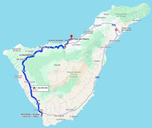 Motorcycle Routes In Los Cristianos - Puerto de la Cruz