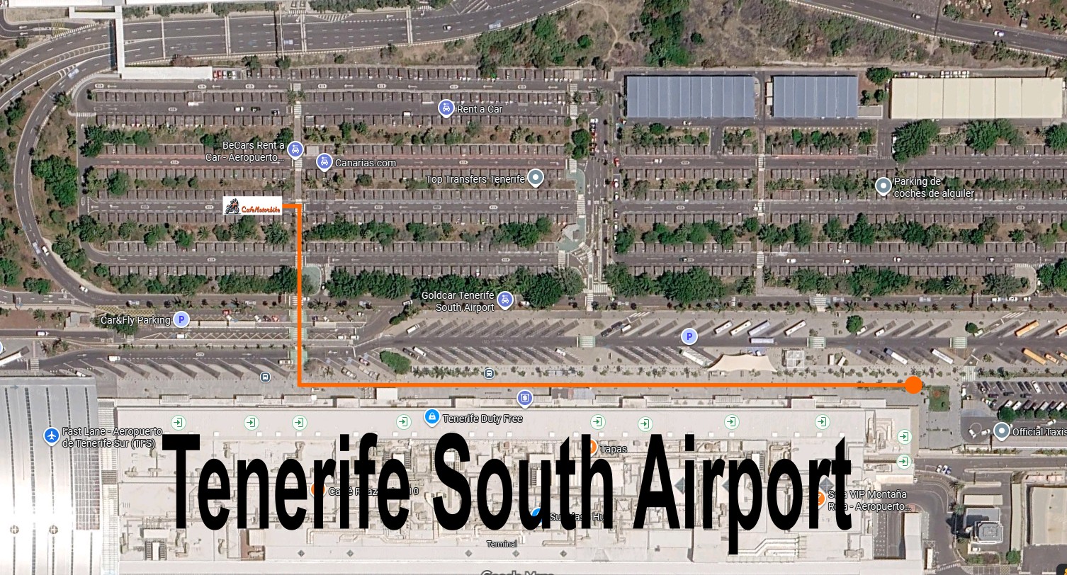 Motorcycle pickup point at Tenerife South Airport